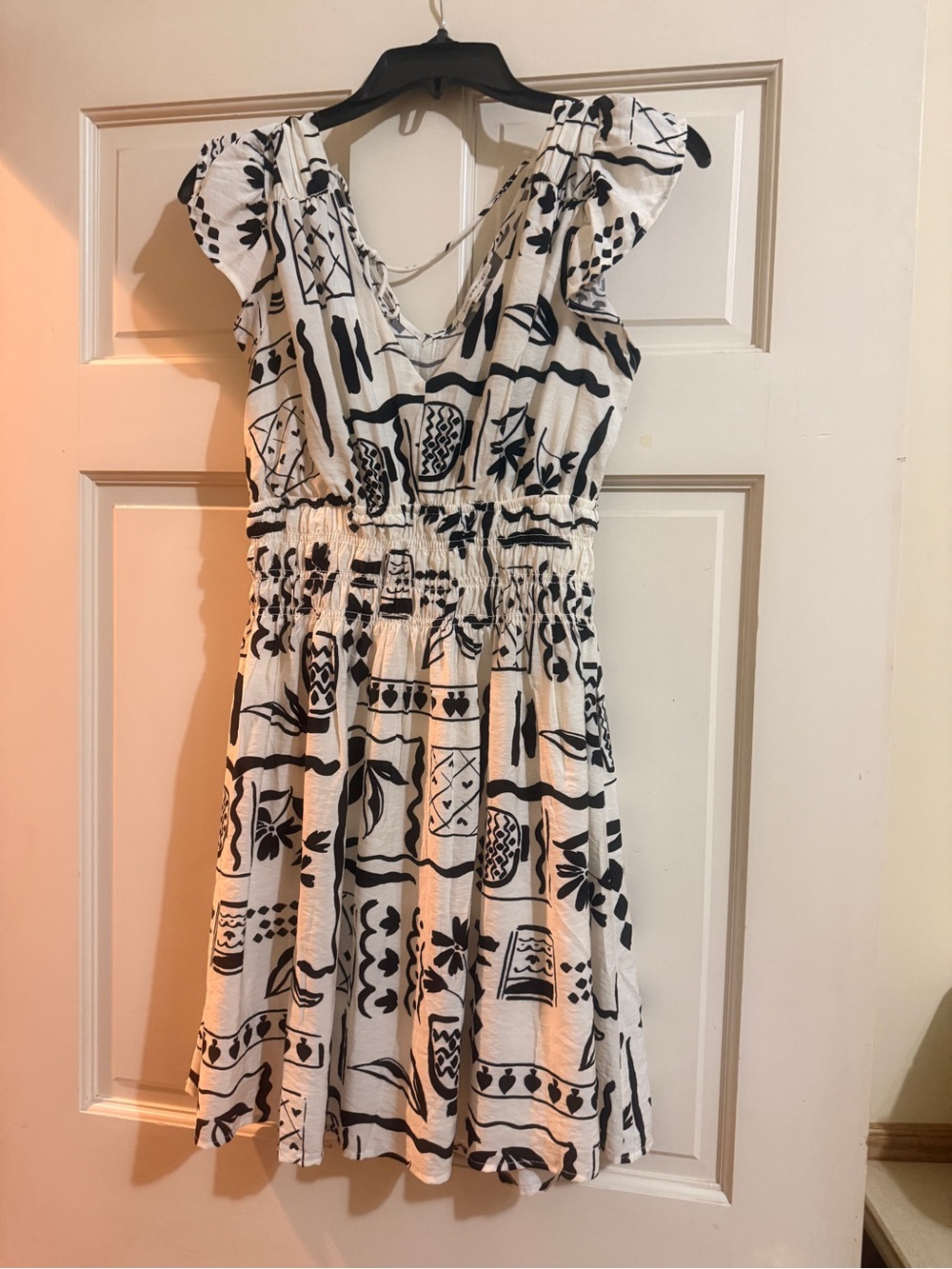 Blu Pepper Black & White Printed Mini Dress